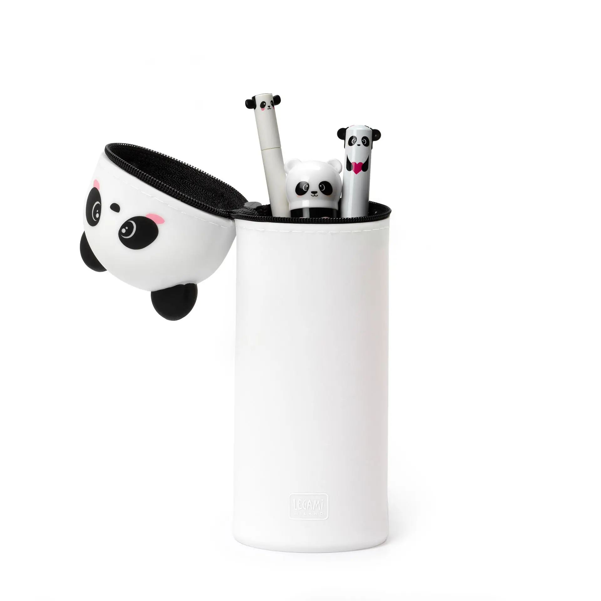 Legami stockists in the UK - cute sleeping polar bear soft touch pencil case at Scribli.co.uk