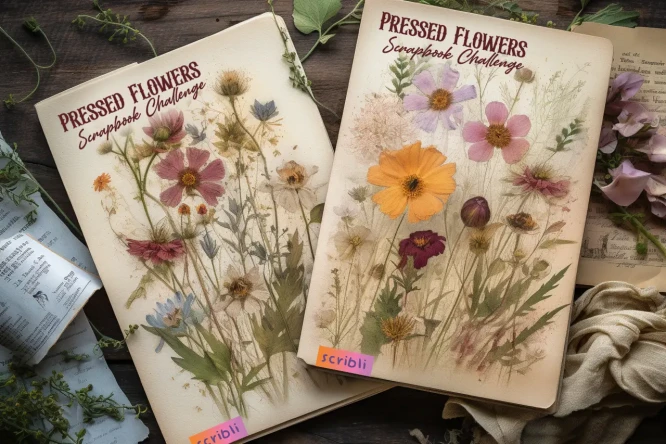 Pressed Flowers Scrapbook Challenge - Discover the Power of Personalised Publishing with Scribli's Short-Run Services